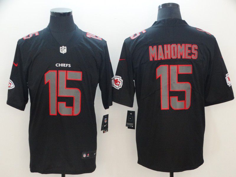 Men Kansas City Chiefs #15 Mahomes Nike Fashion Impact Black Color Rush Limited NFL Jersey->youth nfl jersey->Youth Jersey